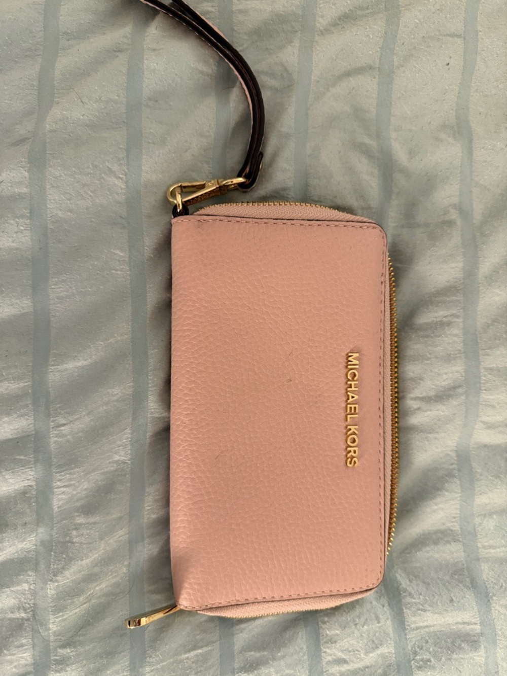 Michael Kors Blush Pink Pebbled Leather Wristlet